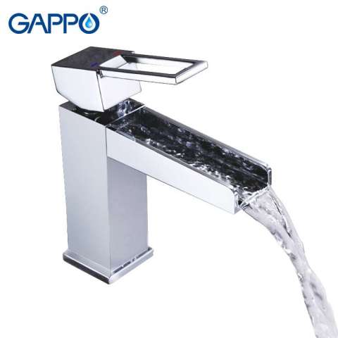 GAPPO Deck-Mounted Basin Sink Faucet Single Handle Cold and Hot Waterfall Faucet G1040